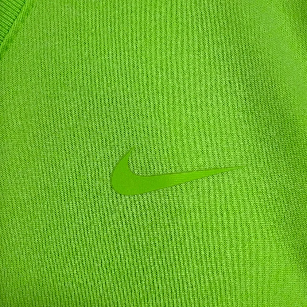 Nike Dri Fit Shirt Womens Large Green Short sleeve V Neck Workout Active Gym